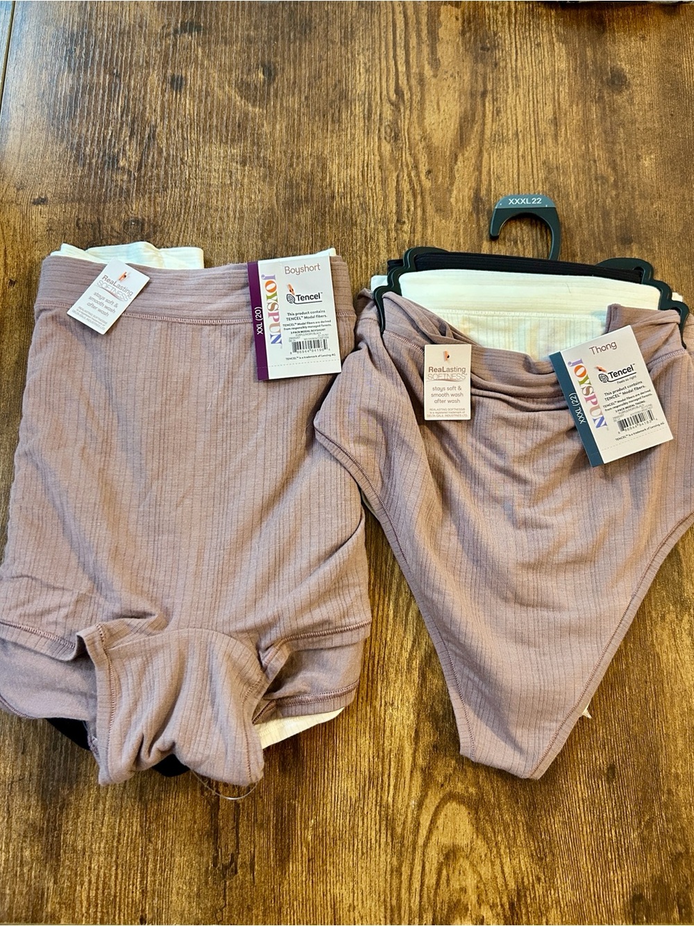 Joyspun Women’s Bundle! 2 Sets of 3 packs - 3XL (22) Thongs and boy-short
